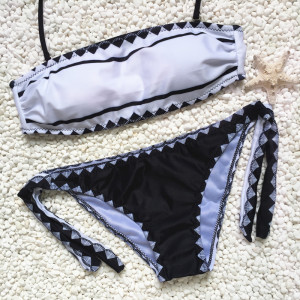 2021 Sexy Strapless Bikini set swimsuit Women strapless Swimwear tie side bikini bottom Bathing Suit Beachwear swim suit