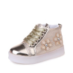 Fashion Casual Light-up Flower Rhinestone Cartoon LED Flashing Shoes