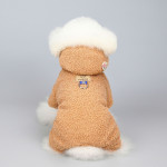 Pet Clothes Dog Four-legged Cashmere Cat Velvet Suit Thickened Joy Rabbit Six-petal Flower English Wind