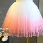 Girls' Flamingo Short-sleeved T-shirt Gradient Color Gauze Skirt Two-piece Set