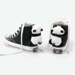 New Cute Panda Canvas Shoes High Top Casual