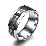 Men's And Women's Fashion Stainless Steel ECG Rings