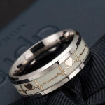 ECG Couple Carbon Fiber Ring Luminous Jewelry