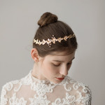 Golden Leaf Beaded Bridal Wedding Hair Ornament