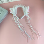 Japanese Girl Cute Bells Plush Cat Ears Headband Net Celebrity Live Holiday Dress