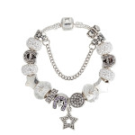 DIY Alloy Diamond Star Pendant Beaded Bracelet