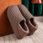 Men's And Women's Fashion Simple Plush Thermal Slippers