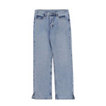 Solid Color Washed Raw Edge Jeans Men