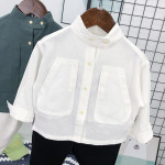 Autumn Models Of Small Children Solid Color Shirt Boys Korean Version