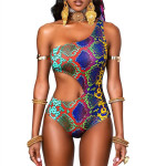 Swimsuit Women's Snake Print One-piece Slimming