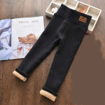 Girls' Velvet Padded Leggings High Waist Warm-keeping Pants