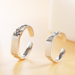 Men's And Women's Fashion All-matching Geometry Rectangle Couple Rings