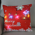 New Christmas Cushion Cover 45x45 Led Light Christmas Decorations For Home Santa Claus Printed Christmas Pillow Case