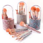 High-end 8 Barrels Of Diamond-encrusted Makeup Brush Set