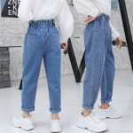 CUHK Korean Three-button Flower Bud Denim Trousers