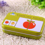 Children's Literacy Cognitive Card Baby Iron Box Puzzle Reading Card Toys