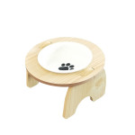 Inclined Cervical Spine Protection Stainless Steel Wooden Frame Pet Bowl