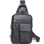 Men's Leather Chest Bag Vintage Top Layer Leather One-shoulder Crossbody Bag