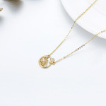 Double Cats Pendant Necklace in 14K Gold 