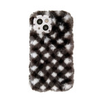 Women's Fashionable Plush Plaid Mobile Phone Case