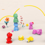 Funny Cartoon Children's Early Education Dinosaur Matching Folding Toy Two-in-one Geometry