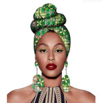 Fashion African Headscarves And Earrings 2 Pieces Of Women's African Clothing Headwear Headbands