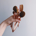 Rose Gold Toothbrush Type Makeup Brush Set