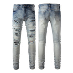 Men's Hole Slim Denim Pants