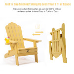 TALE Folding Adirondack Chair With Pullout Ottoman With Cup Holder, Oaversized, Poly Lumber, For Patio Deck Garden, Backyard Furniture, Easy To Install,.Banned From Selling On Amazon