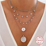 Women's Round Octagonal Star Diamond Necklace