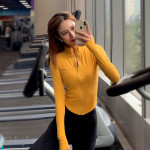 Oversized Slim Stand Neck Sports Jacket Women's Tight Fitness Top