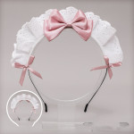 Japanese Lolita Headdress Lolita Hair Accessories Two-dimensional Lace Bow Maid Headband Anime Decor