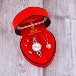 New Ladies Watch Exquisite Necklace Ring Earrings Jewelry Four-Piece Set