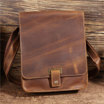 Retro Crazy Horse Leather Men's Shoulder Messenger Bag