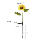 Led Solar Sunflower Three Head Lawn Garden Decorative Landscape Outdoor Lamp