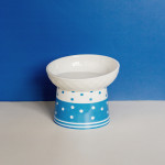 Cat Ceramic Protection Cervical Polka Dot Pet Bowl