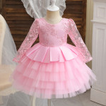 Girls 1 Year Birthday Dress Lace Wedding Flower Costume