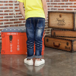 2021 new children's jeans casual fashion worn out cowboy children's autumn and winter men's jeans wholesale pants