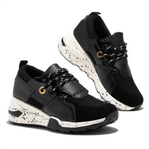 Leopard color matching lace up casual sports shoes