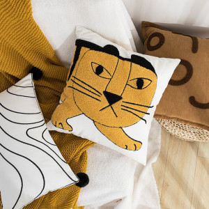 Nordic Ins Cartoon Tiger Living Room Sofa Pillow Cover
