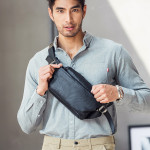 Men's Trendy Top Layer Cowhide Genuine Leather Chest Bag