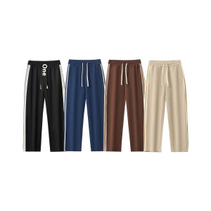 Drawstring Leisure Straight-leg Wide-leg Pants Male