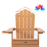 TALE Folding Adirondack Chair With Pullout Ottoman With Cup Holder, Oaversized, Poly Lumber, For Patio Deck Garden, Backyard Furniture, Easy To Install,.Banned From Selling On Amazon