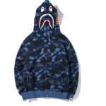 New Shark Head 3D Digital Printing Zipper Casual Hooded Coat