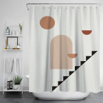 Waterproof And Mildew Proof Shower Digital Perforation-free Printed Bathroom Curtain