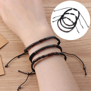 Leather Man Morse Code Bracelet