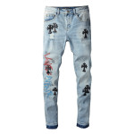 High Street Print Light Blue Cross Jeans