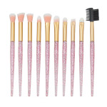 Transparent Starry Sky Plastic Handle Makeup Brush Set