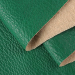 Lychee Pattern Knitted Bottom Leather Fabric Half PU Artificial Leather