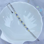 925 Silver Inlaid Natural Sapphire Women's Bracelet Color Treasure Hand Accessories